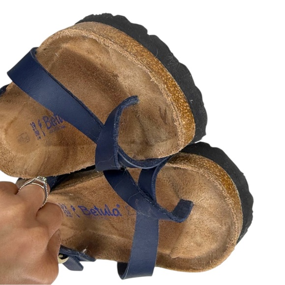 Betula by Birkenstock navy blue gold Mia softbed Sandals size 39 - Picture 12 of 16